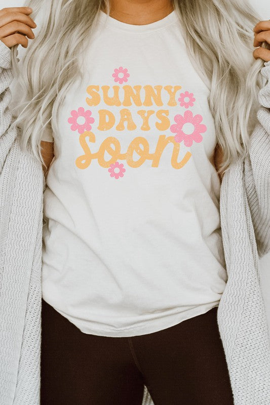 Sunny Days Soon Floral Spring Bloom Graphic Tee