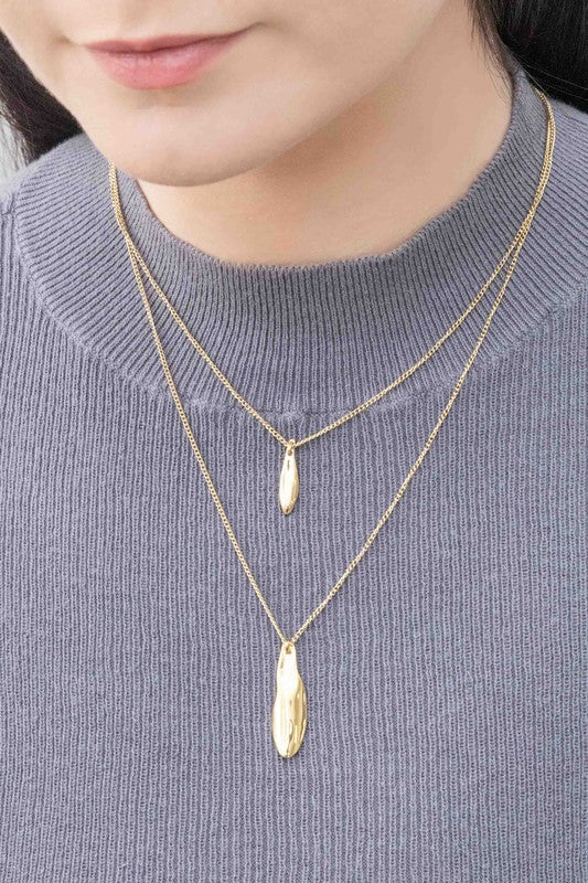 Petal Pendant Layered Necklace - Ivy & Lane