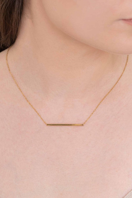 Modern Minimalist Bar Necklace 14K - Ivy & Lane