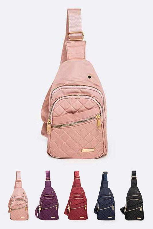 Quilted Fashion Sling Bag Set