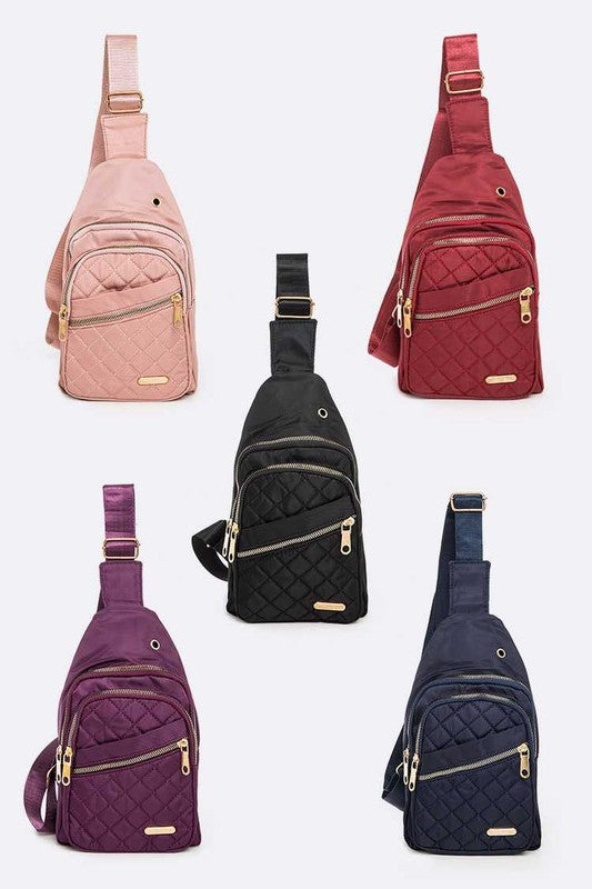 Quilted Fashion Sling Bag Set