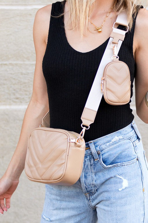Elsie Quilted Crossbody Plus Mini Case Coin Purse - Ivy & Lane