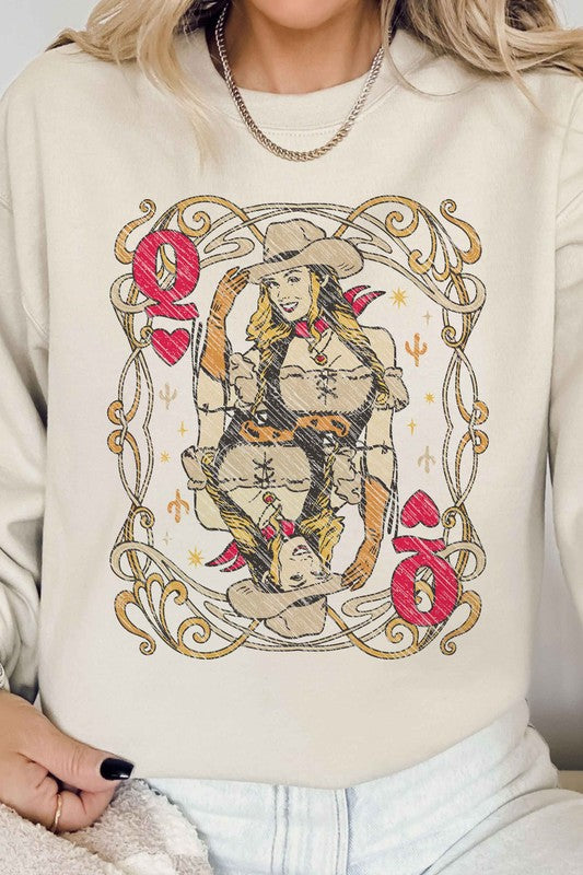 WESTERN QUEEN OF HEARTS GRAPHIC SWEATSHIRT