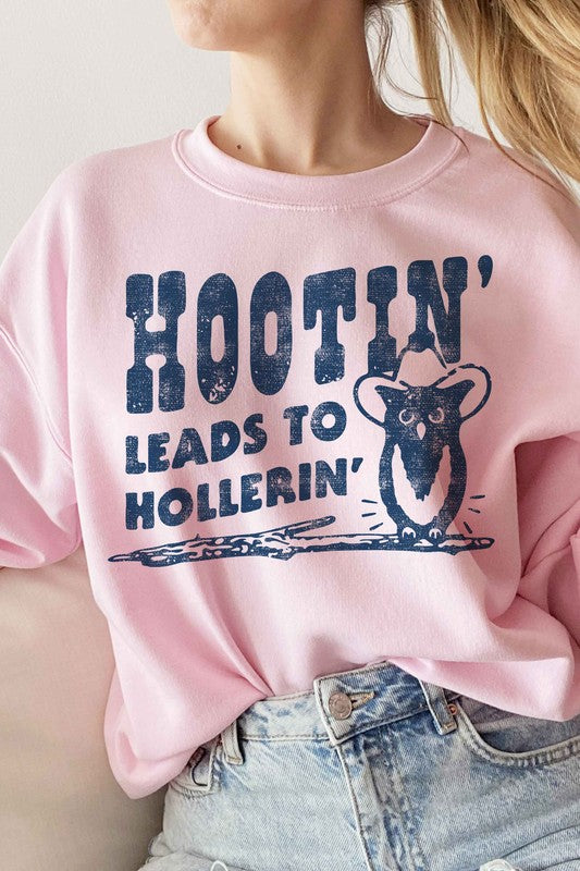 HOOTIN LEADS TO HOLLERIN GRAPHIC SWEATSHIRT