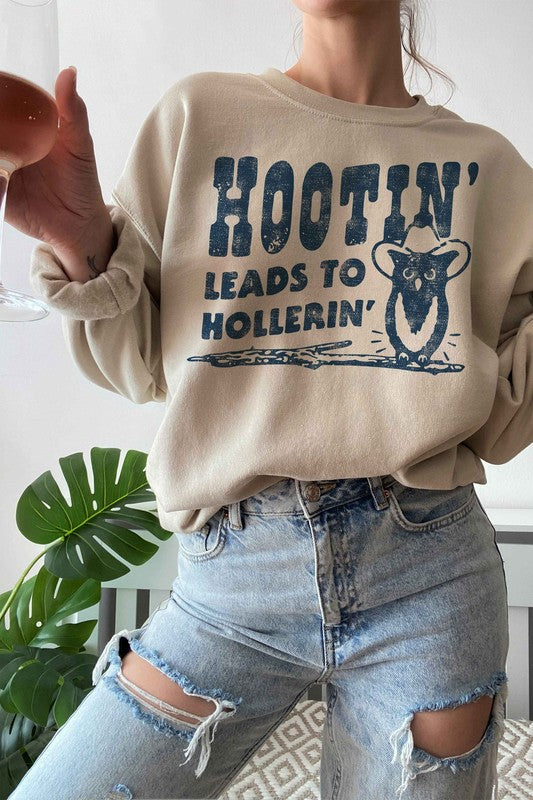 HOOTIN LEADS TO HOLLERIN GRAPHIC SWEATSHIRT