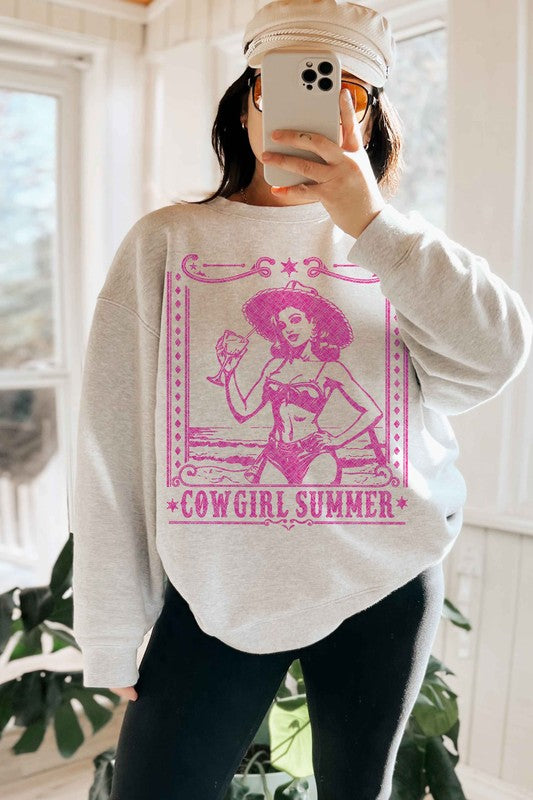 COWGIRL SUMMER WESTERN OVERSIZED SWEATSHIRT