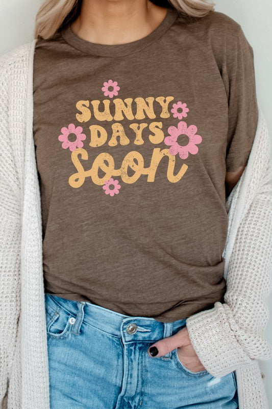 Sunny Days Soon Floral Spring Bloom Graphic Tee