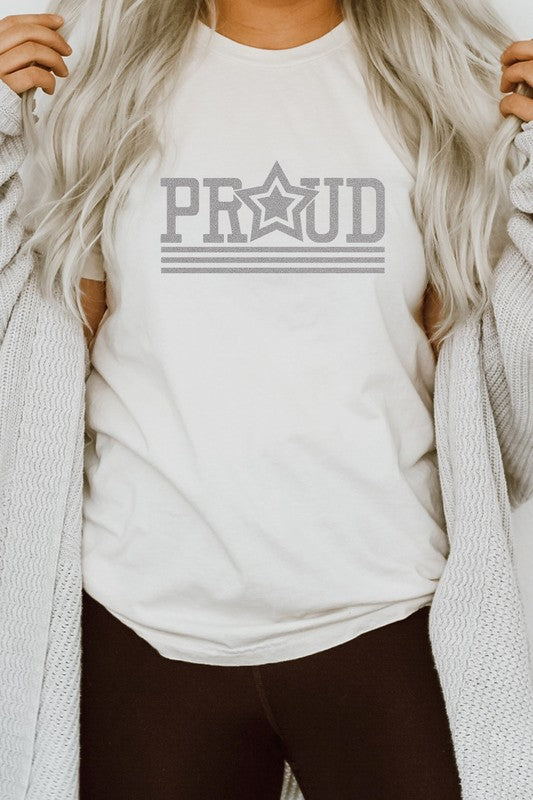 Proud Patriotic Star July Fourth Graphic Tee