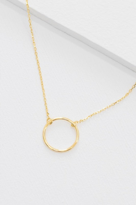 Maddox Circle Charm Necklace 14K - Ivy & Lane