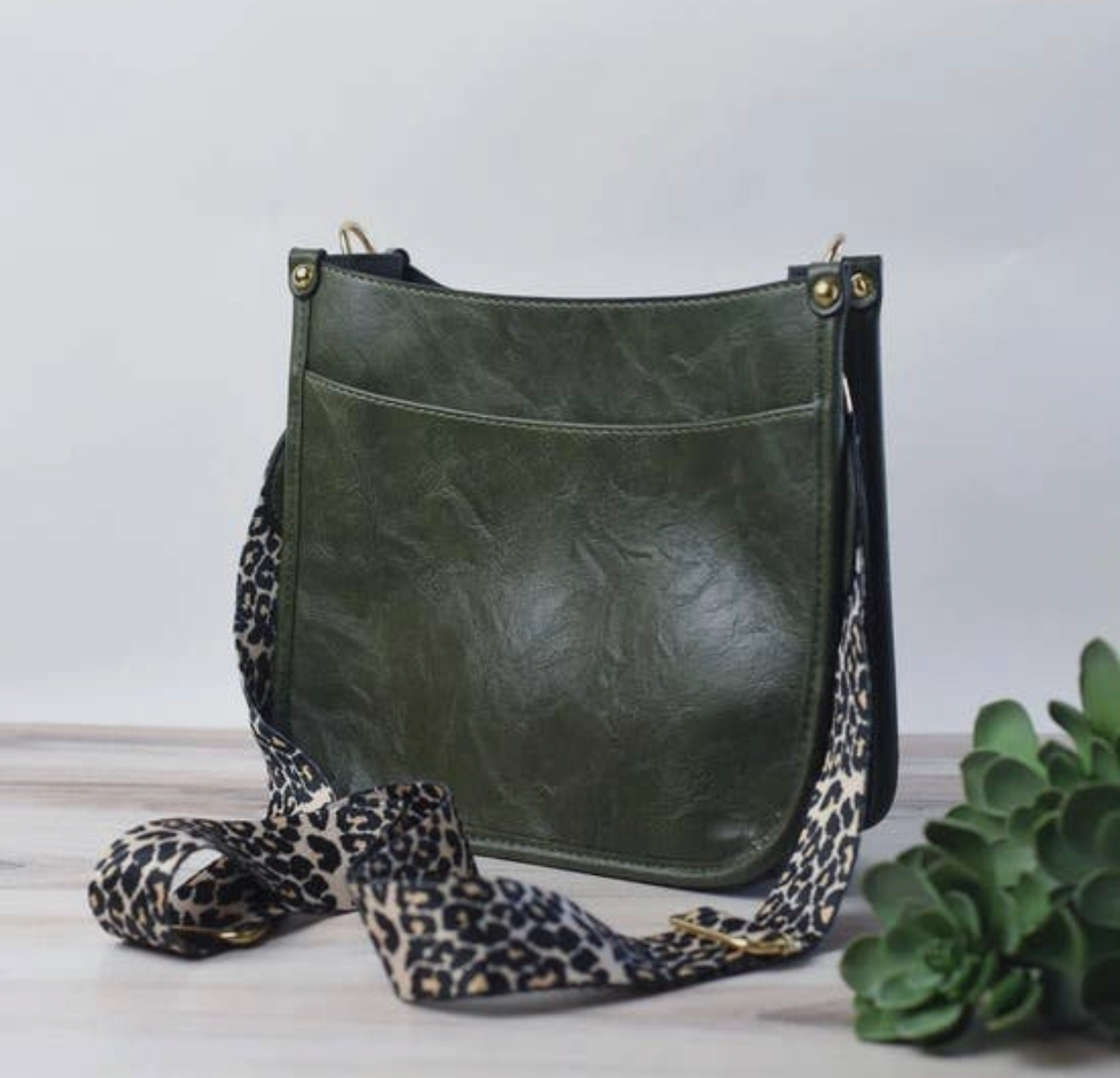 Ainsley Leopard Print Strap Crossbody - Ivy & Lane