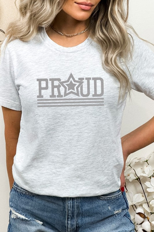 Proud Patriotic Star July Fourth Graphic Tee