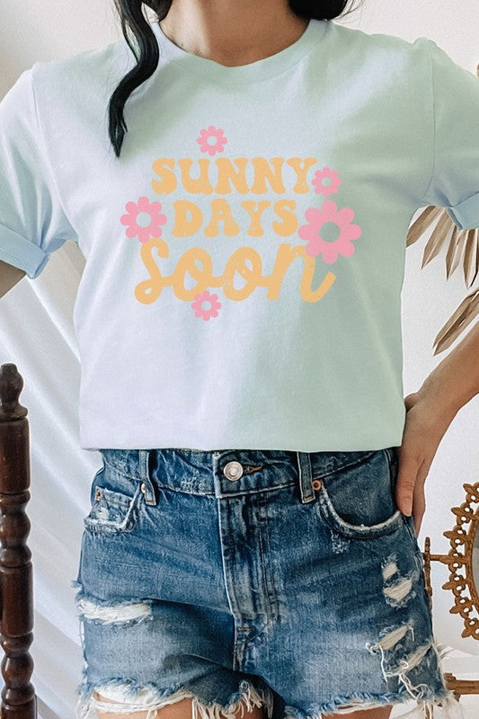 Sunny Days Soon Floral Spring Bloom Graphic Tee