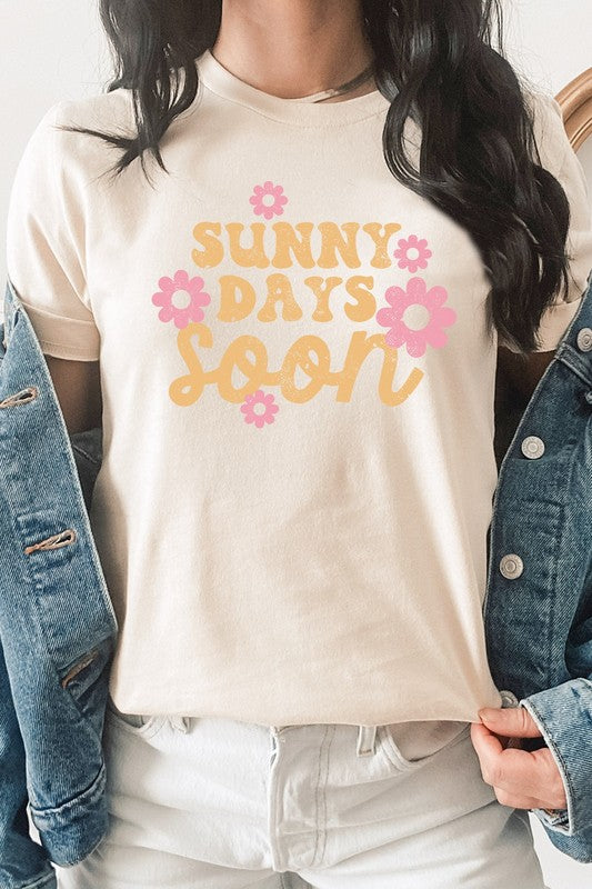Sunny Days Soon Floral Spring Bloom Graphic Tee