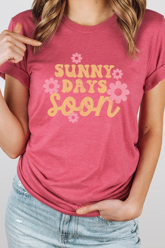 Sunny Days Soon Floral Spring Bloom Graphic Tee