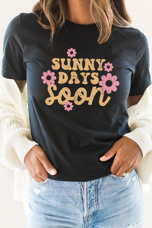 Sunny Days Soon Floral Spring Bloom Graphic Tee