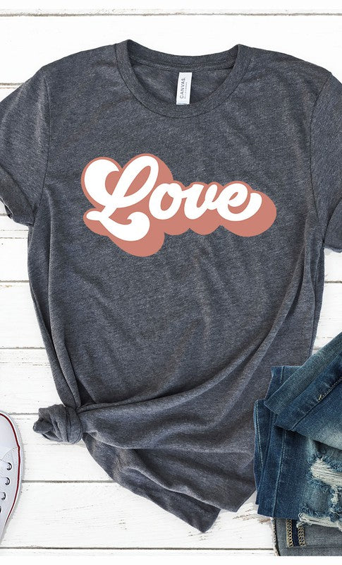 Retro love Valentines Graphic Tee PLUS