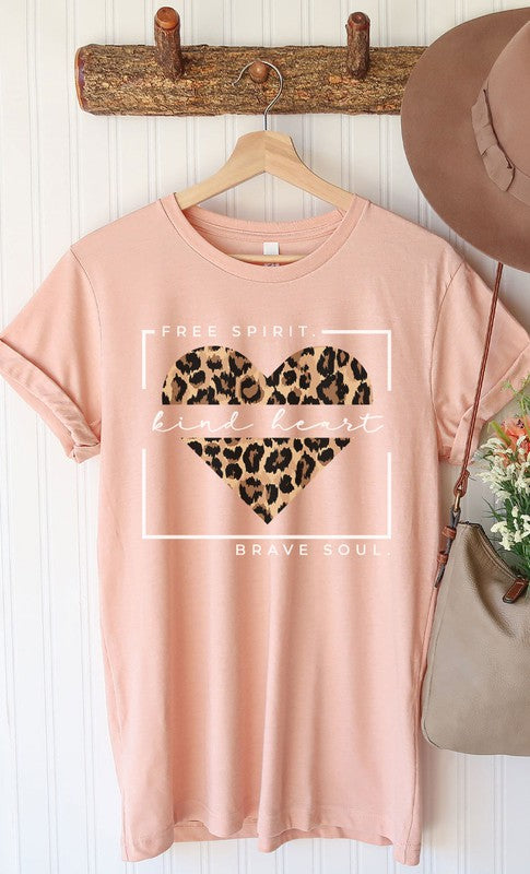 Free Spirit Leopard Heart Graphic Tee