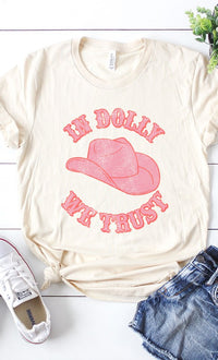 Retro In Dolly We Trust Hat Graphic Tee PLUS