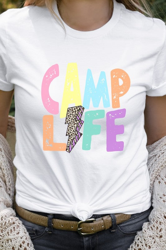 Camp Life Leopard Lightning Bolt Graphic Tee