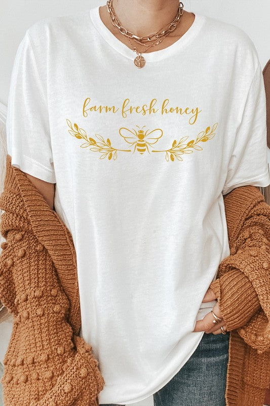 Farm Fresh Honey Bee Decor Graphic Tee