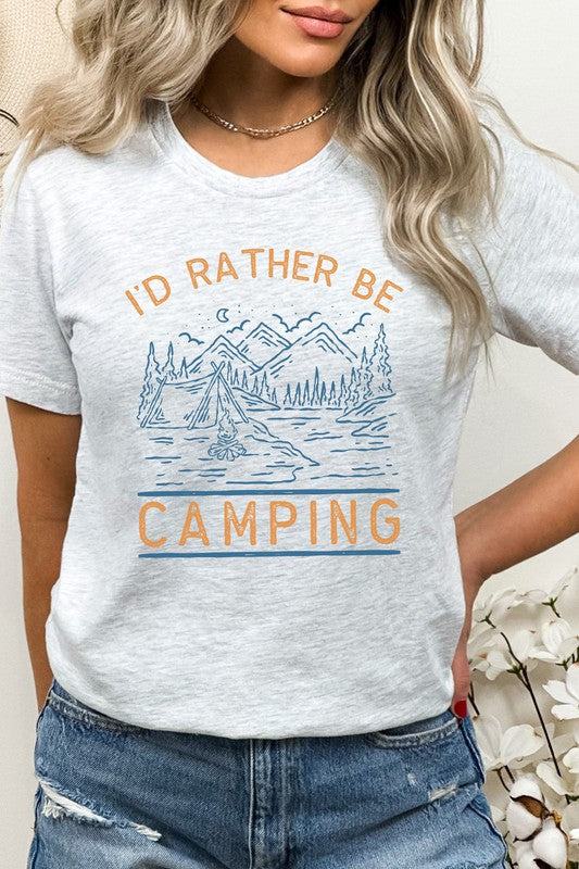 Id Rather Be Camping Mountain River Graphic Tee