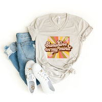 Retro Sunshine On My Mind Graphic V-Neck Tee