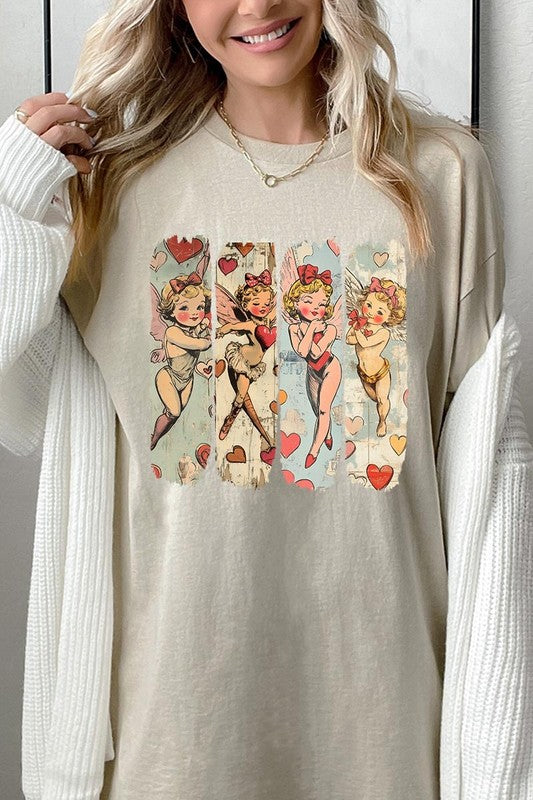 Retro Cupid Graphic Plus Heavy Cotton Tee