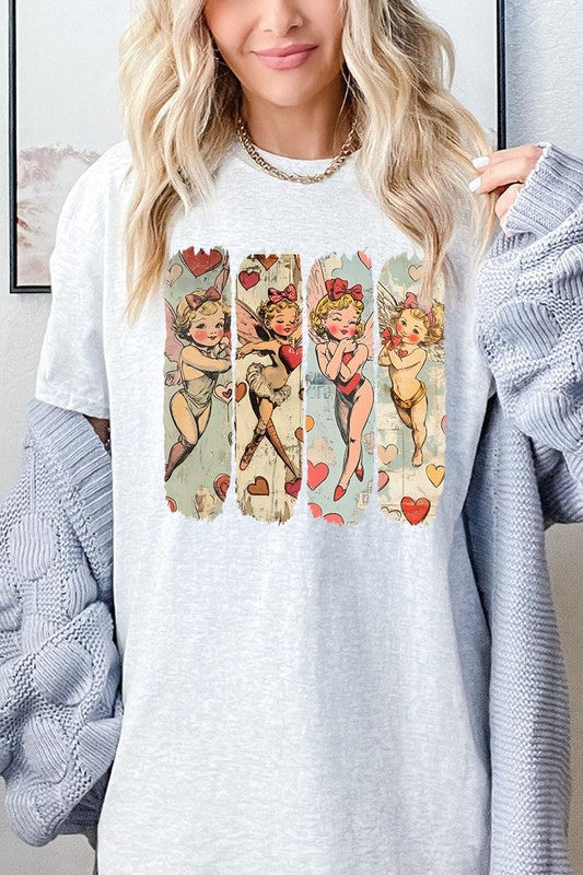 Retro Cupid Graphic Plus Heavy Cotton Tee