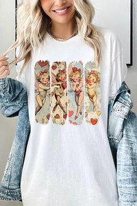 Retro Cupid Graphic Plus Heavy Cotton Tee