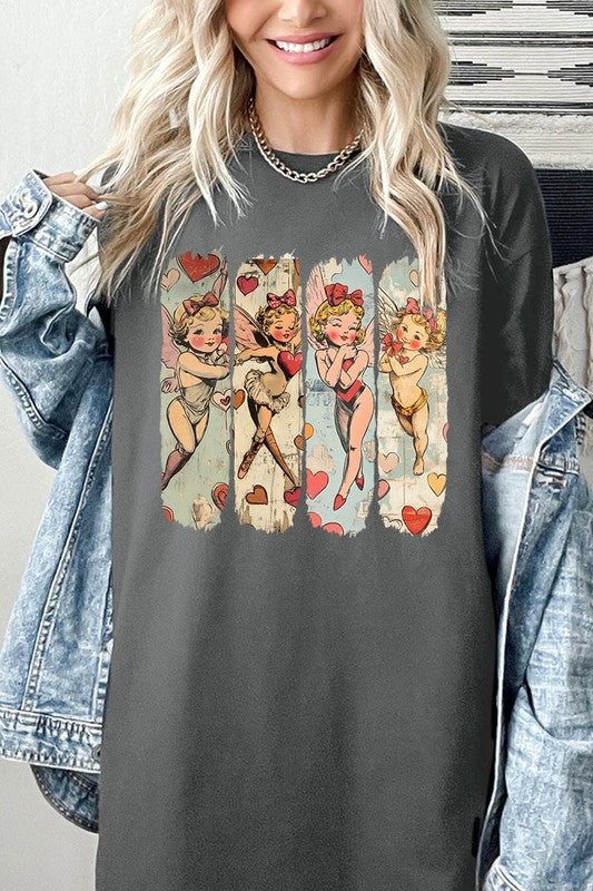 Retro Cupid Graphic Plus Heavy Cotton Tee