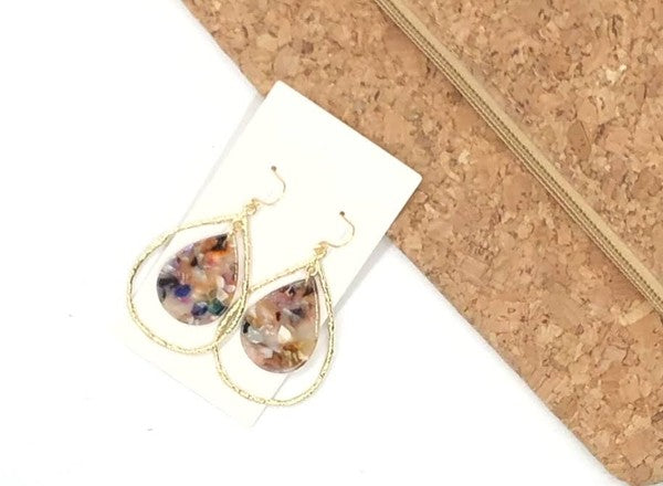 Multi-Color Acrylic Teardrop Chandelier Earrings - Ivy & Lane