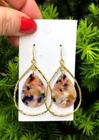 Multi-Color Acrylic Teardrop Chandelier Earrings - Ivy & Lane