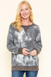 Tie Dye Raglan Two Tone Tunic