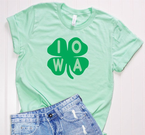 IOWA Shamrock Boutique Style Tee