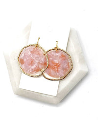 Pink Disc Acrylic Chandelier Earrings - Ivy & Lane