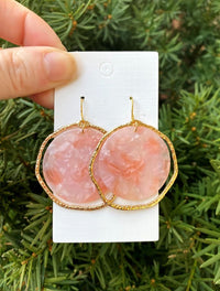 Pink Disc Acrylic Chandelier Earrings - Ivy & Lane