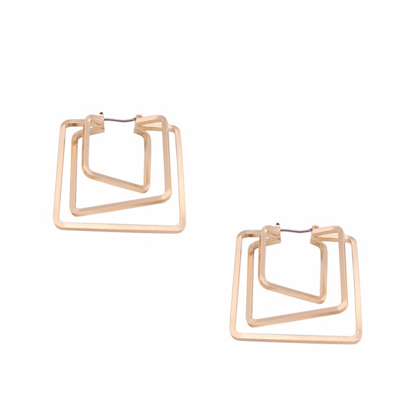 MINIMAL GOLD SQUARE CUT OUT EARRINGS - Ivy & Lane