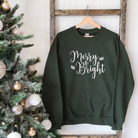 Merry And Bright Cursive Graphic Sweatshirt - Ivy & Lane