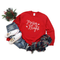 Merry And Bright Cursive Graphic Sweatshirt - Ivy & Lane