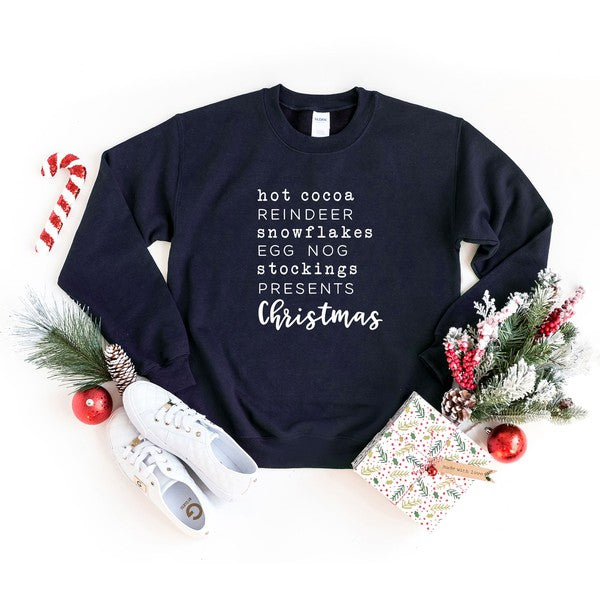 Christmas Words Graphic Sweatshirt - Ivy & Lane