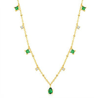 14K Gold Emerald Necklace