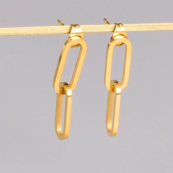 18K Gold Double Chain Earring