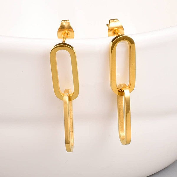 18K Gold Double Chain Earring