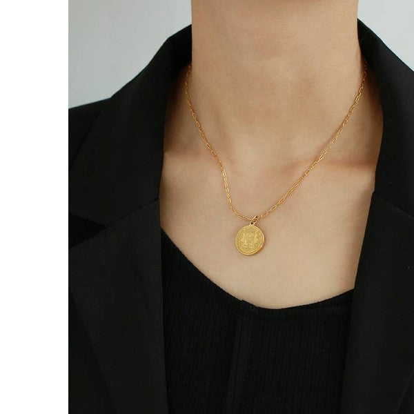 18k Gold Plated Coin Necklace