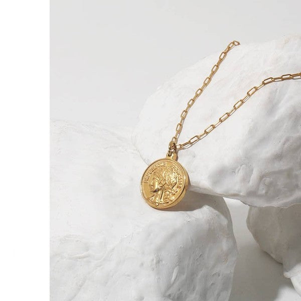 18k Gold Plated Coin Necklace