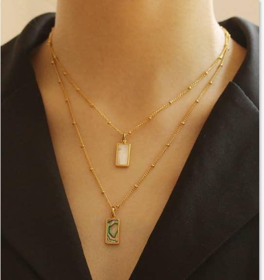 18K Gold Plated Gemstone Necklace