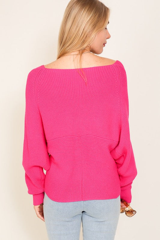 Cross Over Front Sweater - Ivy & Lane