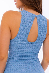 Textured Fabric Laser Dress - Ivy & Lane