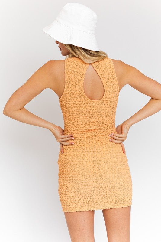 Textured Fabric Laser Dress - Ivy & Lane