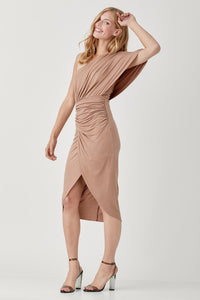 One Shoulder Drape Jersey Dress - Ivy & Lane